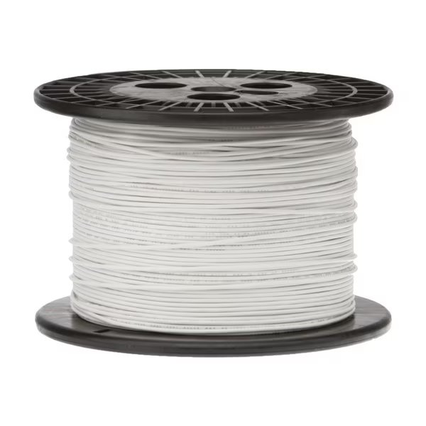 18 AWG Gauge SXL Automotive Stranded Hook Up Wire, 1000 ft Length, White, 0.107